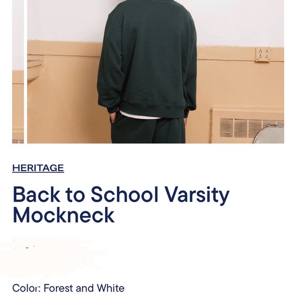 PARKE Mockneck Sweatshirt Forrest Green L/XL - Picture 5 of 5